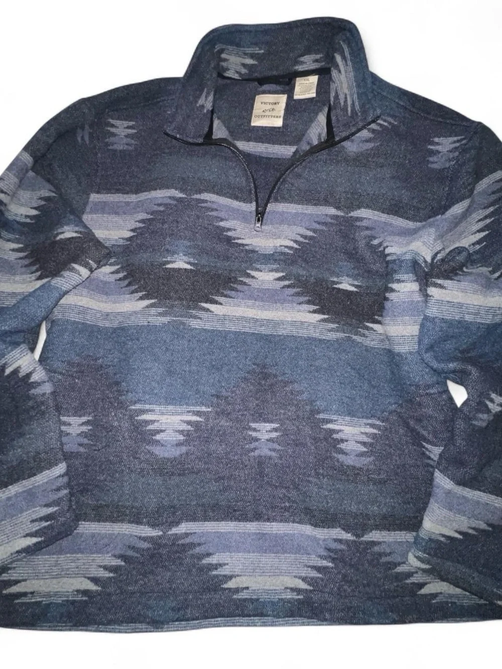 Men's Patterned Half-Zip Sweater in Blue